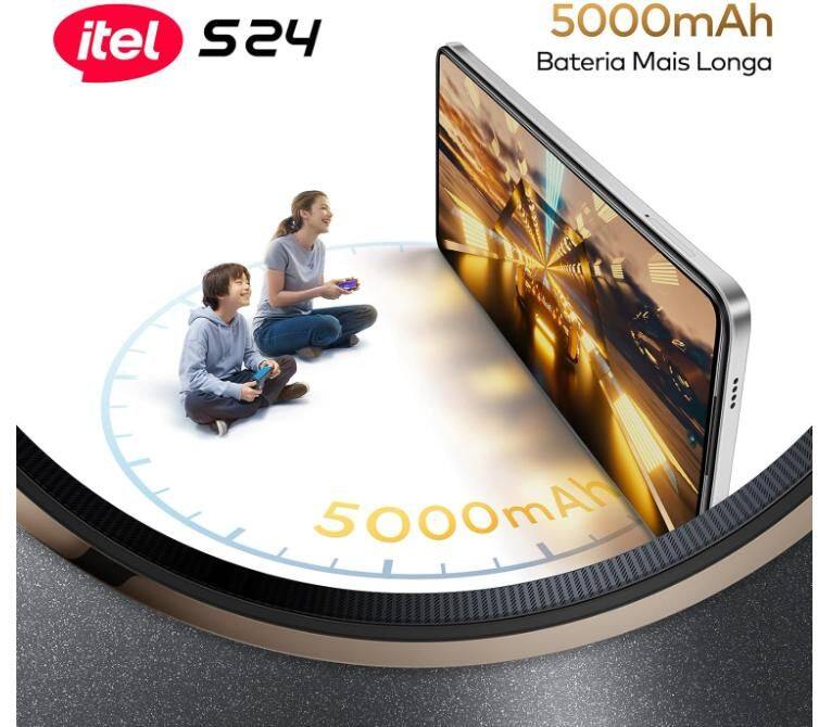 Smartphone Itel S24 256GB 88GB RAM, Dual SIM, Tela 6,6, 108MP